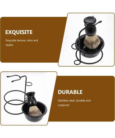 Frcolor Beard Care Set - Razor Brush Kit & Organizer for Men | Shaving Bowl & Shell Holder | ABS Black | International Shipping - Buy Online on GoSupps.com
