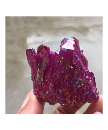 Stone Crafts Rose red electroplated Crystal Gemstone Cluster Flower Reiki Crystal Stone for Home deocr Natural Luster