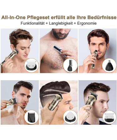 BestAuty 6-in-1 Professional Hair Clipper Set with T-Blade Waterproof Trimmers & Hairdressing Cloak - Ideal for Men - Buy Online on GoSupps.com