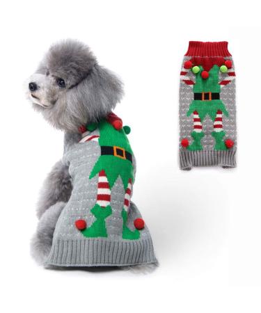 Petcare dog sweater Christmas dog turtleneck sweater Christmas pattern knitwear warm pet sweater for dog puppies party puppy gift for dog clown xs