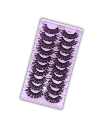 10 Pairs Pack Russian Strip Lashes Faux Mink Volume D Curl Eyelashes (Winged Deep Wave Faux Mink Volume D Curl Eyelashes)