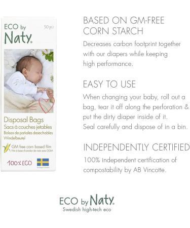 Eco by Naty Diaper Bags - 100% Compostable 150 Pack (3 x 50) | Eco-Friendly Shipping Worldwide - Buy Online on GoSupps.com