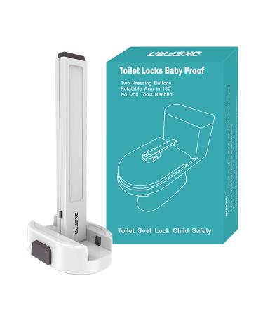 Toilet locks Baby Proof-Okefan WC-Sitzschloss Child lock for small children adhesive children proofing toilet cover lock Easy to install no drilling required (1)