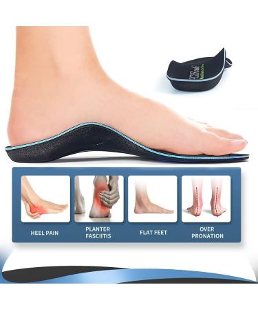 PCSsole Orthotic High Arch Support Insoles for Men and Women - Gel Sport Inserts for Flat Feet, Plantar Fasciitis, Over Pronation - Size L (10-11.5) 30cm Black - Buy Online on GoSupps.com