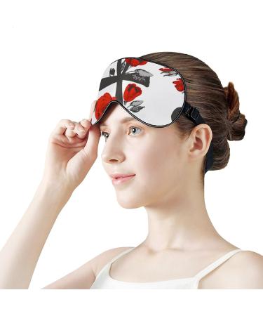 Ankh and Red Roses Sleep Mask - Adjustable Strap Eye Cover for Sleeping, Blocking Light - Men and Women - Ideal for Night, Travel, Nap - Buy Online on GoSupps.com