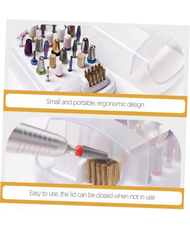 Healeved Grinding Head Cleaning Box Nail Bits Nail Grinding Head Holder Nail Salon Product Reusable Nail Drill Bit Nail Room Accessories Charm Holder Plastic Storage Rack Women's Ceramics - Buy Online on GoSupps.com