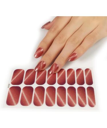 Pattern Semi Cured Gel Nail Polish Strips Full Nail Wraps Nail Polish Stickers Self-Ashesive Nail Art Nail Polish Strips for Women Valentines Day Ze0098 - Buy Online on GoSupps.com