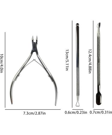 Lofuanna Cuticle Nippers and Pusher Set - Professional Stainless Steel Manicure Tools for Dead Skin Fingernails and Toenails (Black) - Buy Online on GoSupps.com
