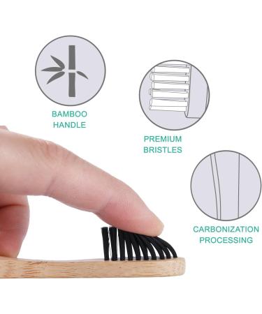 Healifty Natural Bamboo Toothbrushes - Eco-Friendly Wooden Toothbrushes with Soft Black Bristles (4 Pack) | Sustainable Oral Care for Family - Buy Online on GoSupps.com