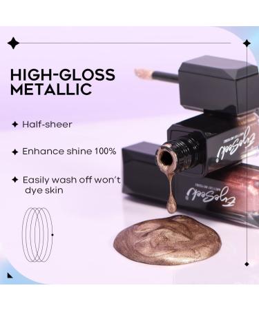 EYESEEK Metallic Brown Liquid Eyeshadow - Cream Gel Shimmer Glitter Shadow - Buy Online on GoSupps.com