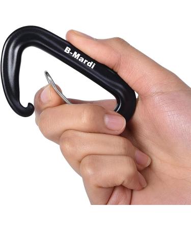 B-Mardi Lightweight Heavy Duty Locking Carabiner Clips - 12kN (2697 lbs) - Black+Orange - 4pcs - Buy Online on GoSupps.com