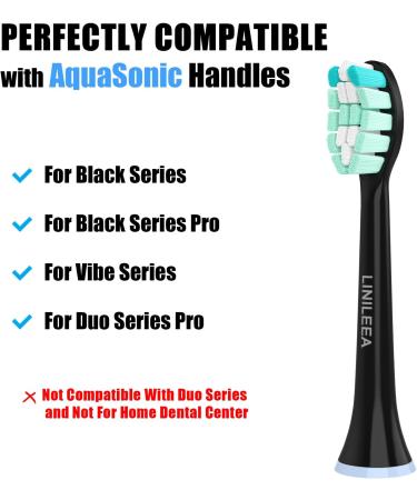 Toothbrush Replacement Heads for AquaSonic Black Series - 8 Pack Electric Toothbrush Refills (Black - Buy Online on GoSupps.com