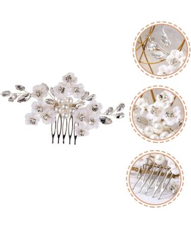 DOITOOL Bridal Comb Bridal Hair Combs Hair Accessories Flower Hair Clip Hair Combs for Women Hair Combs Pin Wedding Hair Comb Pearl Bride White Soft Pottery Flower Polymer Clay - Buy Online on GoSupps.com