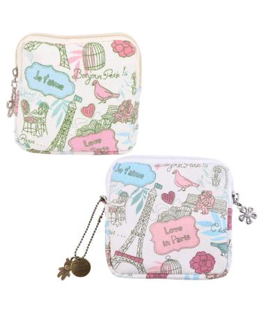EXCEART Girl Purses 2pcs Sanitary Napkin Storage Bag Zipper Nursing Pad Holder Tampon Bag Sanitary Organizer Pouch Portable Sanitary Napkin Pads Pouch for Teen Girls Women Ladies Zipper Wallet
