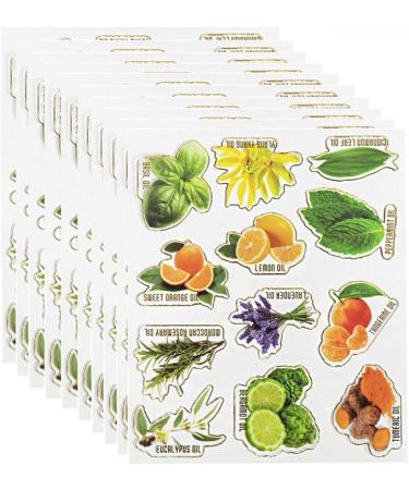 10 Sheets Essential Oil Bottle Stickers Vinyl Essential Oil Labels Oil Bottle Paper Stickers Adhesive Labels Adhesive Stickers Labels Pvc Water Proof Fruits and Vegetables - Buy Online on GoSupps.com