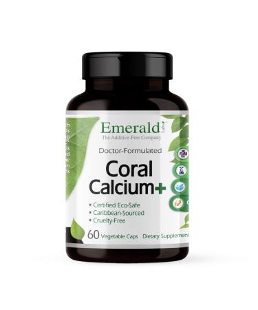 Emerald Labs Coral Calcium Plus - Dietary Supplement with Highly Ionizable Coral Calcium for Strong Bones - 60 Vegetable Capsules