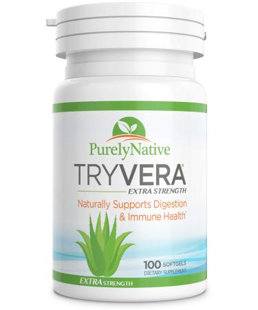 TRYVERA Aloe Vera Gels - Supports for Interstitial Cystitis Leaky Gut Constipation Irritable Bowel Syndrome Ulcerative Colitis - 100 Softgels