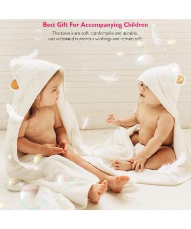 CIGREEN Organic Bamboo Baby Hooded Towel and Washcloth Set - Beige | Soft Bath Towel for Boys, Girls, Toddlers, and Newborns - Buy Online on GoSupps.com