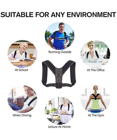 Posture Corrector Posture Corrector Back Brace Adjustable Posture Brace for Upper Back Shoulder Pain Relief Posture Trainer Support Brace (Black S) Better life - Buy Online on GoSupps.com