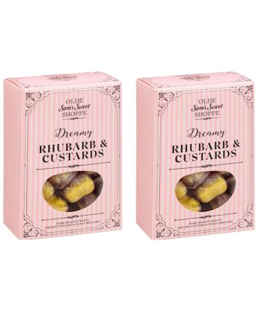 2PK x 180g - Sweet Box - Sweets Sherbet - Delicious Taste Of These Sweets - Fruity Delicious Treats Sweet - Stocking Filler For Loved Ones With A Sweet Tooth (2pk - Rhubarb & Custards)