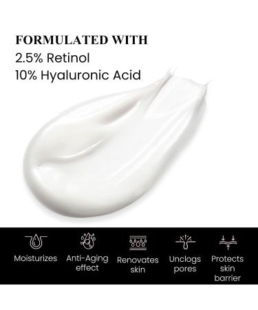 Anti-Wrinkle Retinol Cream with Hyaluronic Acid - 1.7 Oz | Premium Anti-Aging Moisturizer for Face & Neck | Reduce Wrinkles, Dark Spots, Fine Lines & Sun Damage - Buy Online on GoSupps.com