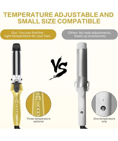 1 1/4 Inch Mini Travel Curling Iron - Dual Voltage 3 Temperatures Rapid Heating Titanium Wand - Buy Online on GoSupps.com