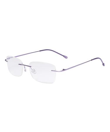 Eyekepper Women's Frameless Reading Glasses - Lightweight Rimless Readers for Women +0.50 Purple