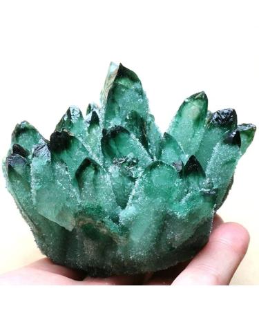 About 500g-1000g New Find Natural Beatiful Green Tibetan Quartz Crystal Cluster Specimen Home Collections (Size : 500g)
