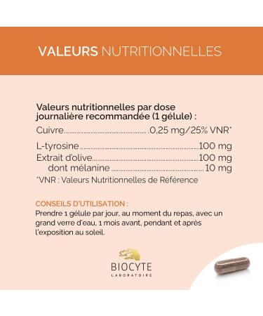 BIOCYTE Terracotta Tanning - Food Supplement - Melanin Copper L-Tyrosine - 90 Capsules - 90 Day Program - Buy Online on GoSupps.com