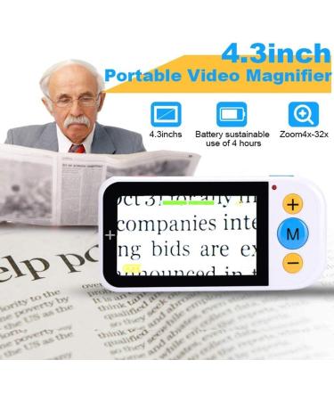 Portable Digital Magnifier 4.3 Inch Handheld Portable Poor View Auxiliary Reading Digital Magnifying Glass With LED Light 2X-32X LCD Magnifier- Ideal Reading Writing Checking The Card Book Assistan - Buy Online on GoSupps.com