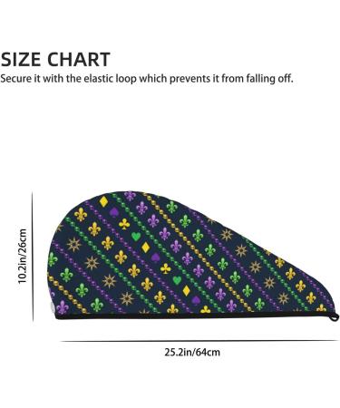 Mardi Gras Beads Microfiber Hair Towel | Soft Super Absorbent Quick Dry Cap for Long Curly Thick Hair | Women's Coral Velvet Wrap - Buy Online on GoSupps.com