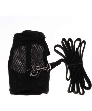 Adjustable And Pet Ferrets Rabbits Bunny Harness Leash Set Black S - Buy Online on GoSupps.com