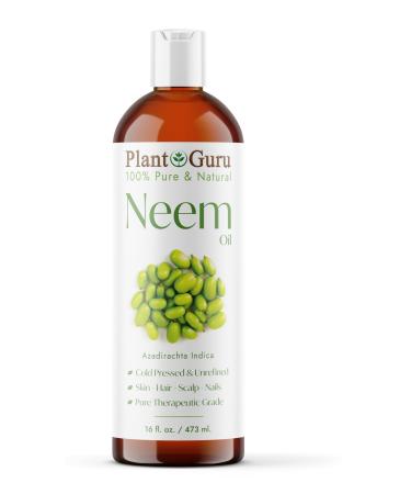 Neem Oil 16 fl. oz. Unrefined Cold Pressed 100% Pure Natural Nourishing for Skin Hair and Scalp Hydrating and Moisturizing.