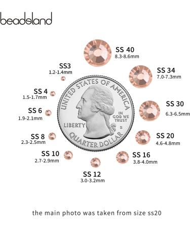 Beadsland 1440 Flat Back Rhinestones for Nails - Champagne SS3 Crystals (1.3-1.4mm) - Perfect for Nail Art & Crafts - Buy Online on GoSupps.com