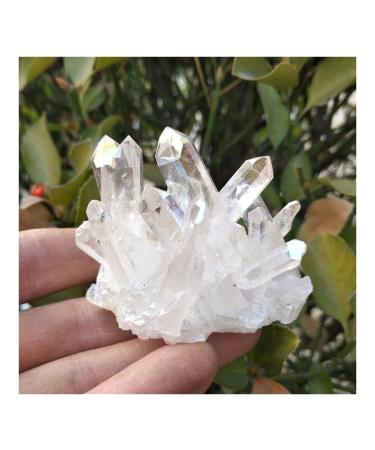 Natural Crystal Rough Stone Crafts Natural White Angel Aura Crystal Cluster Electroplating Titanium Coating Quartz Cluster Stone