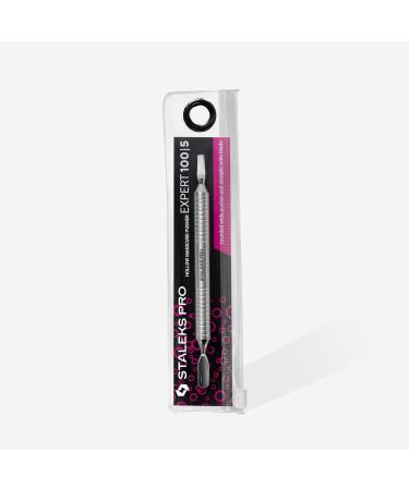 STALEKS PRO Expert Rounded Wide Pusher and Straight Wide Blade Two-Sided Manicure Pusher - Model PE-100/5 - Buy Online on GoSupps.com