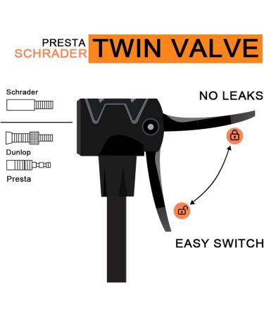 TOOLITIN High Pressure Bike Pump with Gauge | Presta & Schrader Valve | Road MTB Hybrid | Orange - Buy Online on GoSupps.com