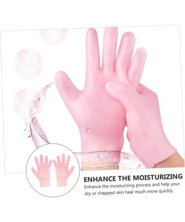 Beatifufu 1 Pair Beauty Protective Glove Tropical Headdress Moisturizing Gloves for Hand No Crease Hairpin Black Repairing Moisturizing Gloves Sebs Dry Proof Pink Women's - Buy Online on GoSupps.com