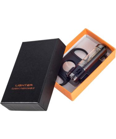 Jnfire Torch Lighter Butane Refillable and Powerful 4 Jet Flame Large Capacity Visible Fuel Tank Adjustable Windproof Pocket Lighters (Without Butane) - Buy Online on GoSupps.com