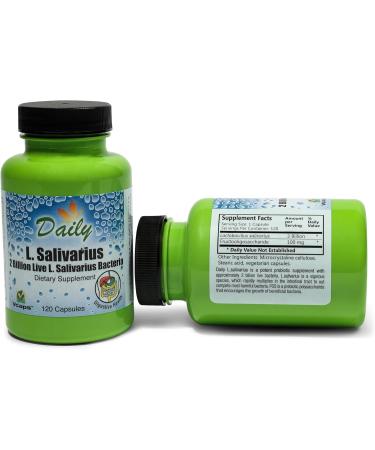 Daily Manufacturing L-Salivarius (Probiotic) 120 Delayed-Release Capsules (Pack of 1) and Pill Box byGeoMetal - Buy Online on GoSupps.com