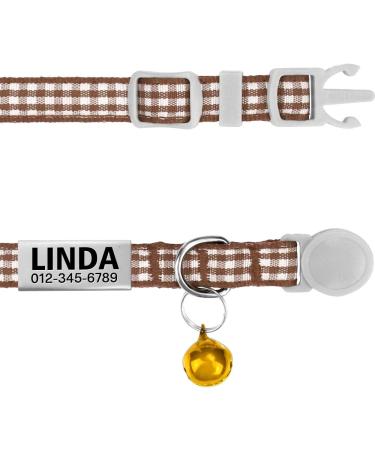 Tagme Cat Neck Band with Name & Address | Safe Closure Cat Necklace | 2 Pack Brown (18cm-30cm) | International Shipping - Buy Online on GoSupps.com