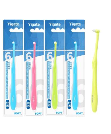 4Pieces End Tuft Tootbrush SingleHeaded Toothbrush Orthodontic Cleaning Toothbrush Soft Brush Head Suitable for Orthodontic Orthodontic Treatment with Braces and Teeth Clearance Details Cleaning
