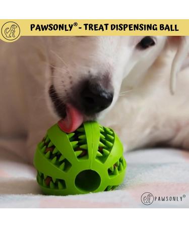 Pawsonly Feeding Ball for Dogs | Interactive Dog Toy for All Sizes | Dental Care Puppy Toy (7 cm Green & Blue) - Buy Online on GoSupps.com