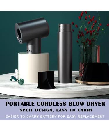 USB Cordless Hair Dryer Low Heat Rechargeable Blow Dryer Handheld Travel Blow Dryer w/12 Hot & Cold Wind Mode Charging Base Styling Nozzle - Buy Online on GoSupps.com