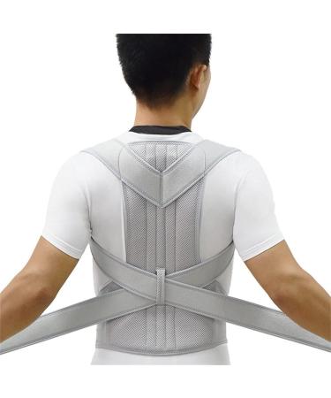 Posture Corrector Back Brace - Adjustable Clavicle Support for Hunching & Slouching - 2XL Gray - Buy Online on GoSupps.com