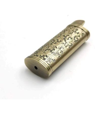 Lucklybestseller Metal Lighter Case Cover Holder Vintage Floral Stamped for BIC Full Size Lighter J6 Brozne - Buy Online on GoSupps.com
