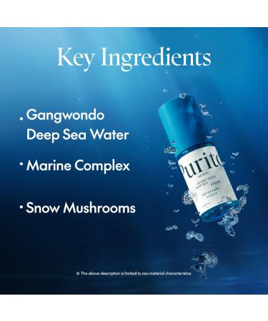 PURITO Deep Sea Serum | Deep Sea Water 66% + Marine Complex + Snow Mushirooms | Facial Serum | for Hydration Skin Plumping | Lightweight & Non-Greasy Texture | Korean skincare 60mL 2.02 fl.oz 2.02 Fl Oz (Pack of 1) - Buy Online on GoSupps.com