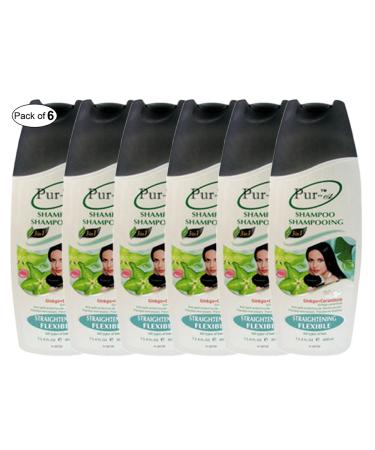 Straightening Flexible Shampoo With Ginkgo+Carambola(400ml) (Pack of 6) by Purest