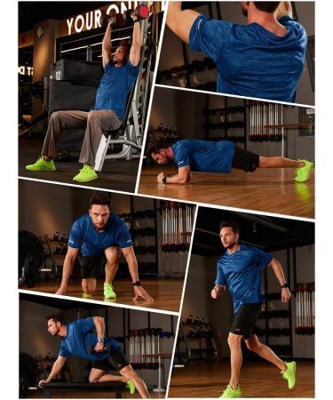 KEFITEVD Men's Functional Sports T-Shirt - Breathable Quick-Drying Fitness Tee - Round Neck Training Shirt in Blue (3XL) - International Shipping Available - Buy Online on GoSupps.com