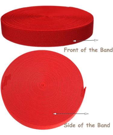 JESEP 1 inch Red Knit Elastic Band - 10 Yards Double-Side Twill Woven Spool for Sewing, Wigs, Skirts - Heavy Stretch Elastic for Waistband - Craft DIY Projects - Buy Online on GoSupps.com